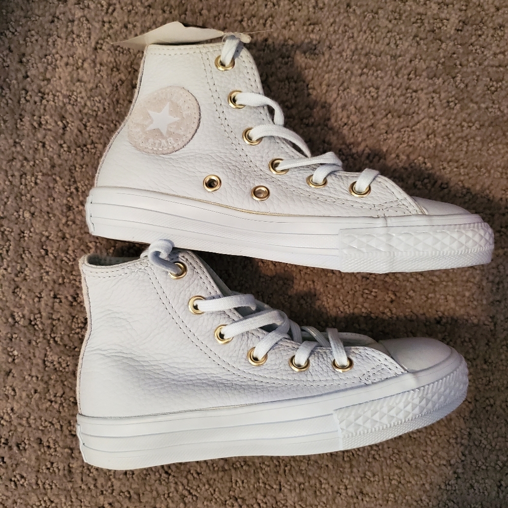 Converse Blue Tint Leather Hi-top Sneakers